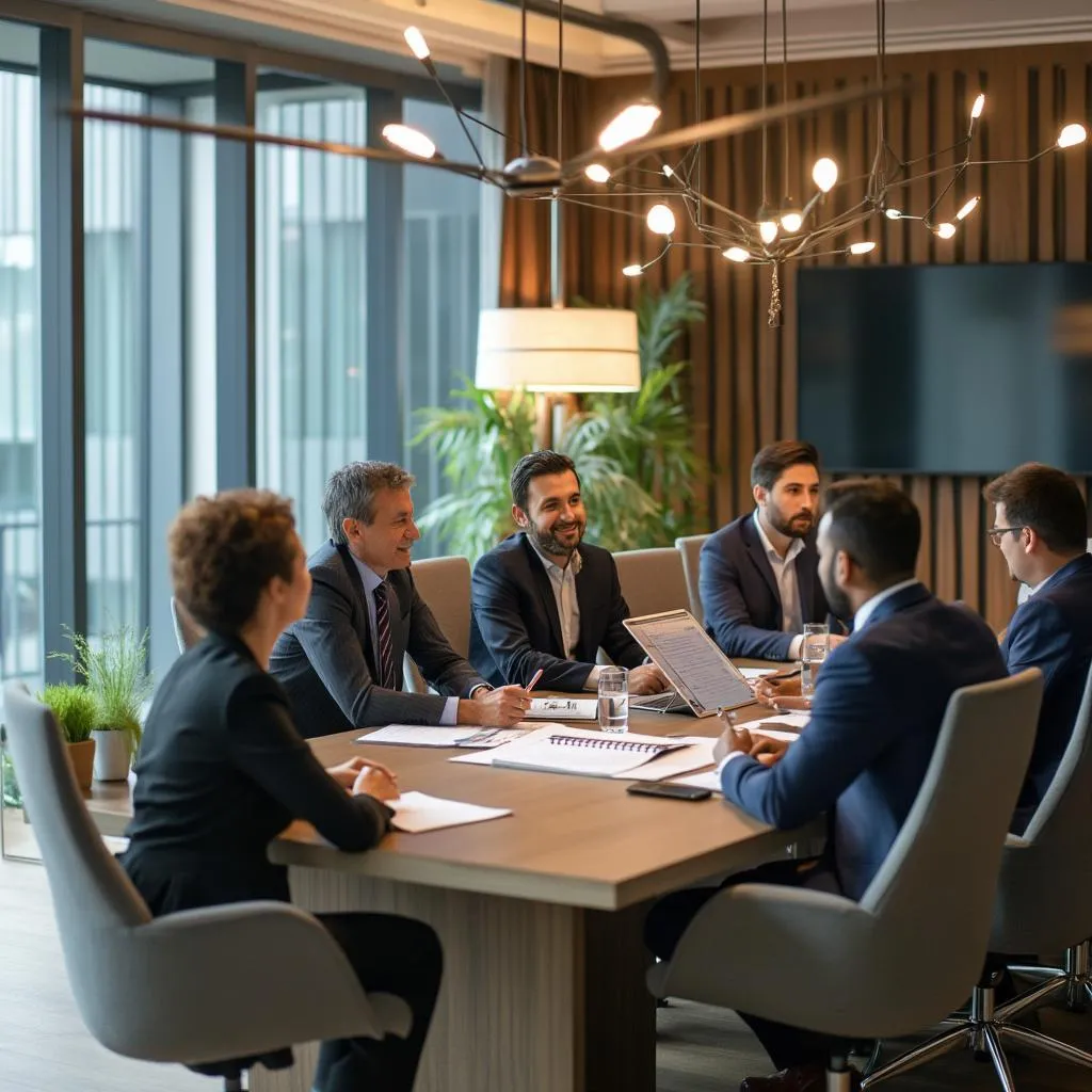 Equipo de consultores en oficina moderna